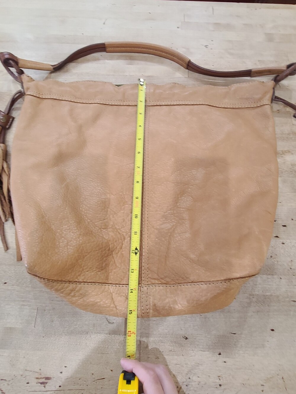 Lucky Brand Tan Hippie Leather Hobo Shoulder Bag - Picture 7 of 8